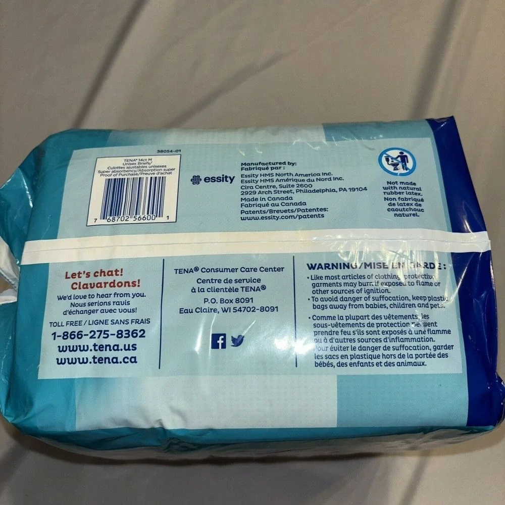 TENA ProSkin Unisex Briefs Super‎ Absorbency Medium 34-47 Inch 14 Count Pack